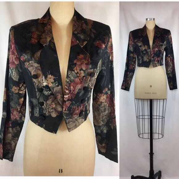 Vintage Jackets & Blazers - Vintage 90s Floral Blazer Fredericks of Hollywood